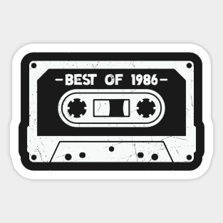 Best of 1986 Retro Cassette Tape 1986 Birthday Sticker